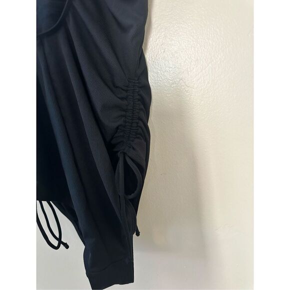 Shade & Shore Black Ribbed Pull Side Adjustable Swimsuit Size Medium - Picture 5 of 5
